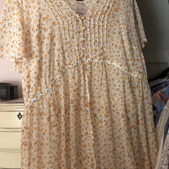 Floral Print Chiffon Hi-Low Maxi Top/Duster/Kimono - Picture 3 of 4